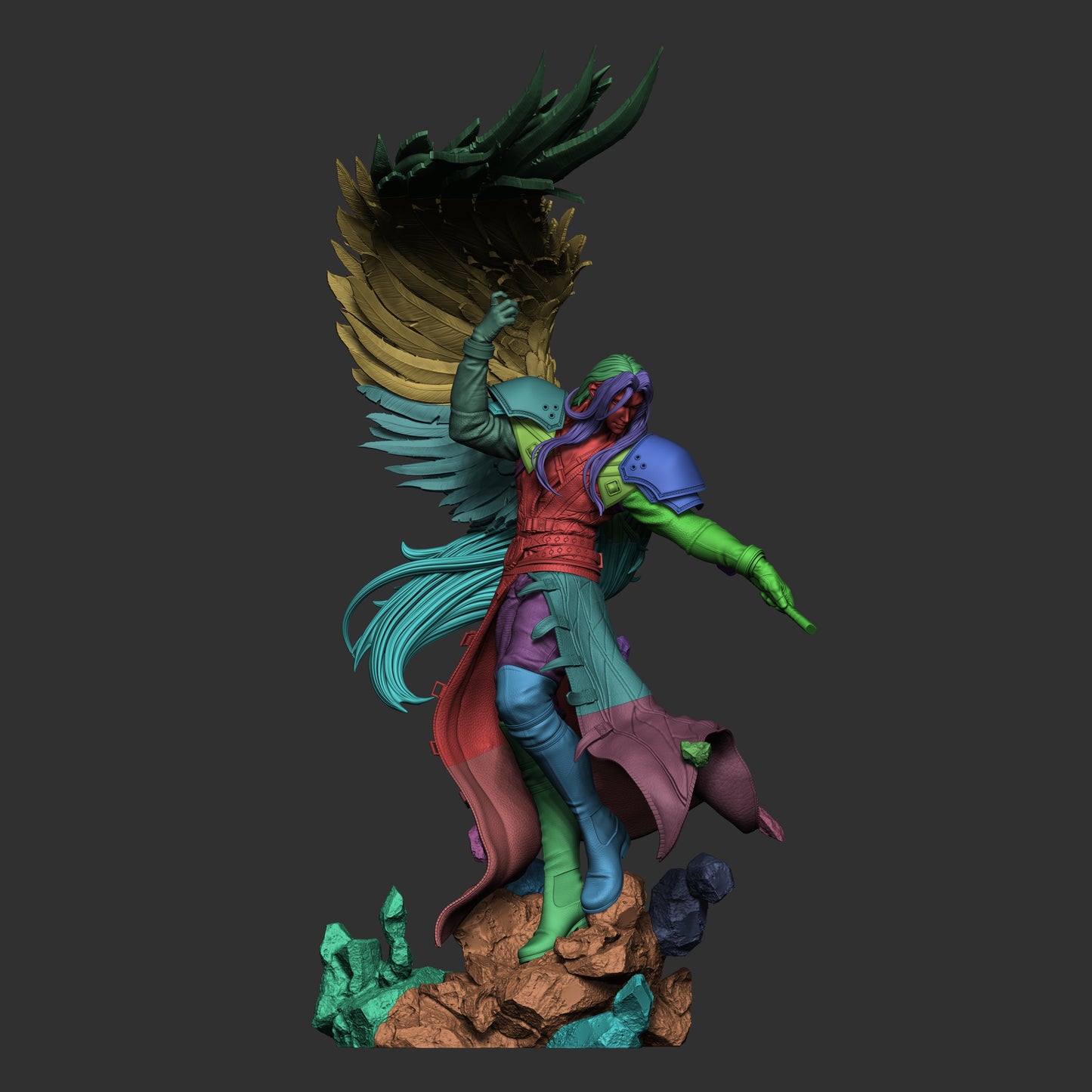 Sephiroth Style One-Winged Angel Resin Kit – Unpainted 3D Printed Model Kit