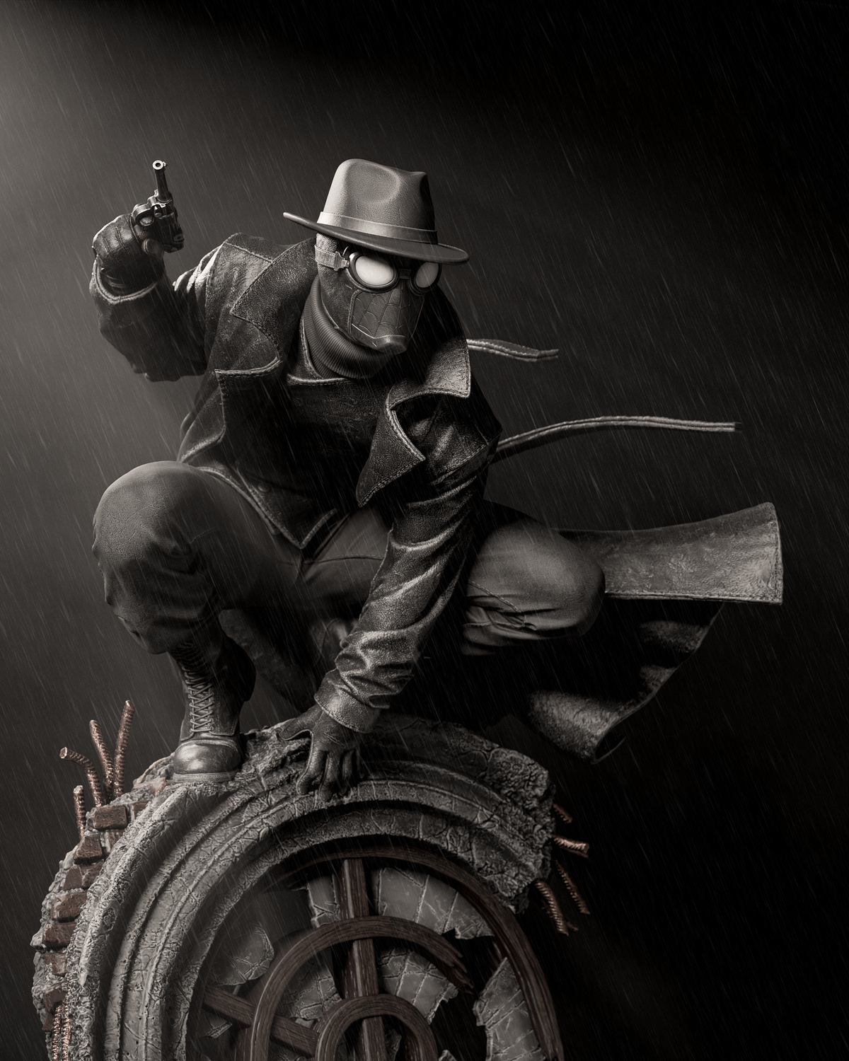 Spider-Man Noir Style Marvel Comics Unpainted Resin Garage Model Kit (1/6-1/12)