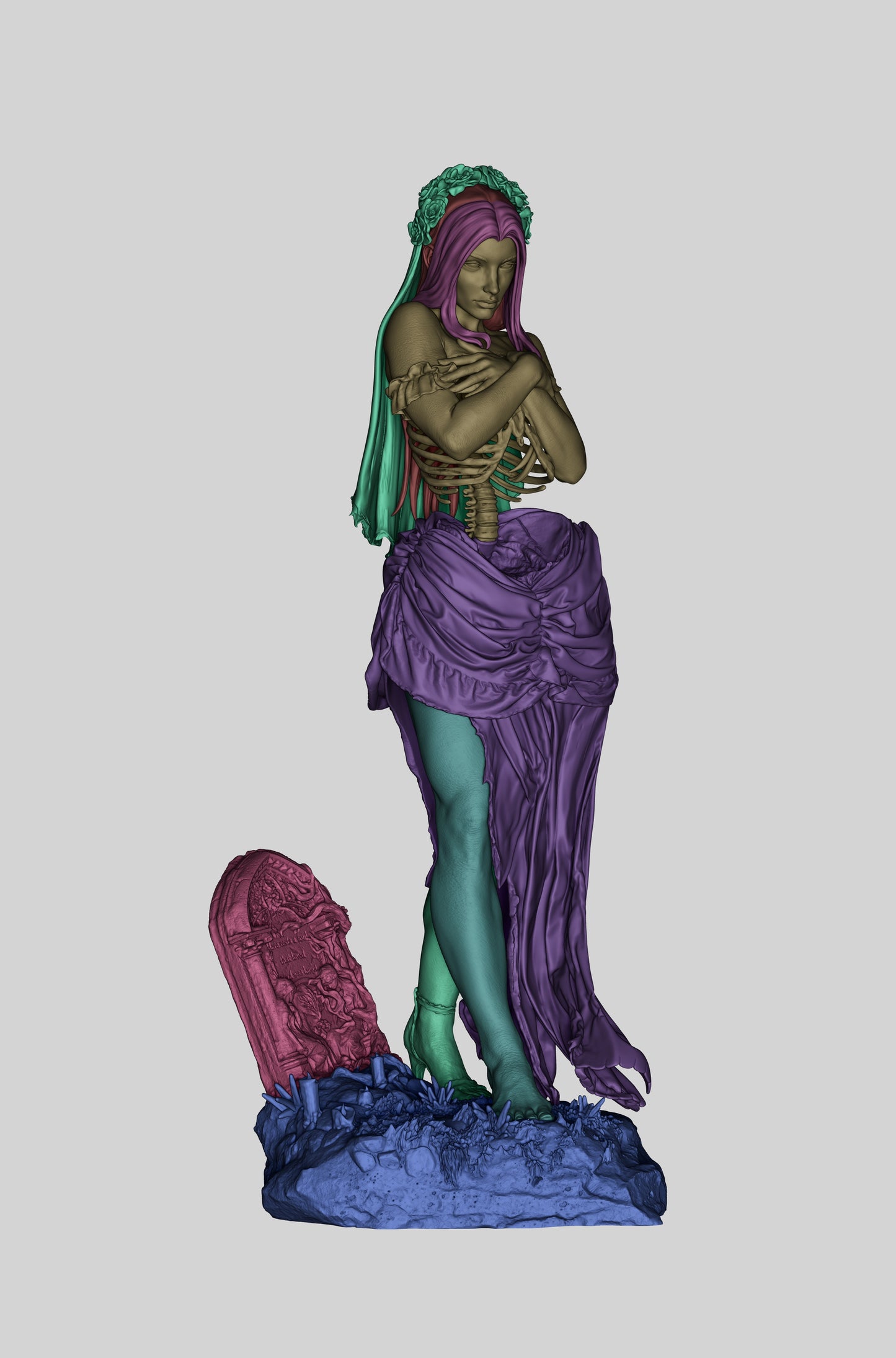 Corpse Bride Style Gothic Bride Resin Kit – Unpainted 3D Printed Model Kit