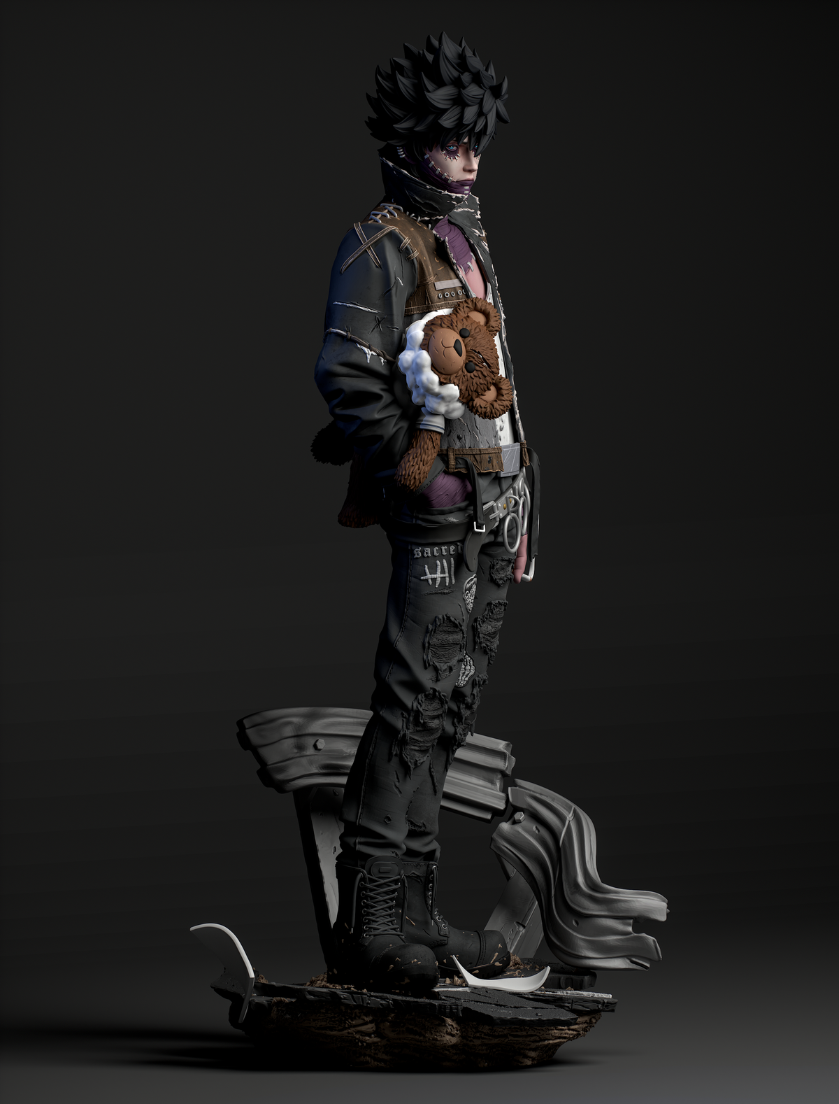 Dabi Style My Hero Academia Anime Villain Unpainted Resin Garage Kit (1/6-1/12)