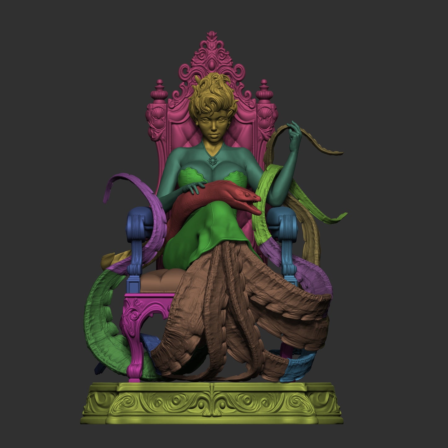 Ursula Style Sea Witch – Unpainted 3D Printed Model Kit
