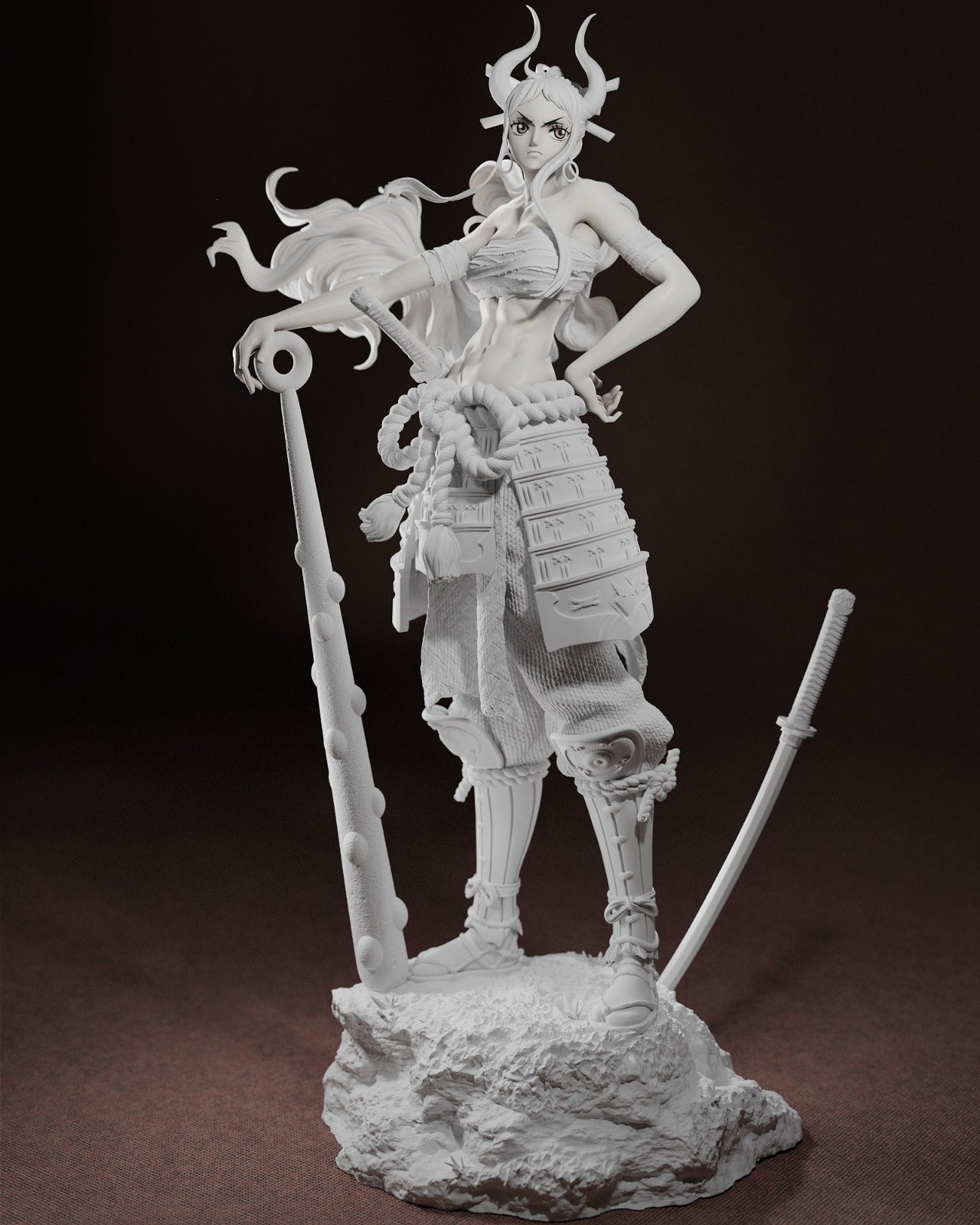 Yamato style Oni Guardian Girl resin kit – Unpainted 3D Printed Model kit