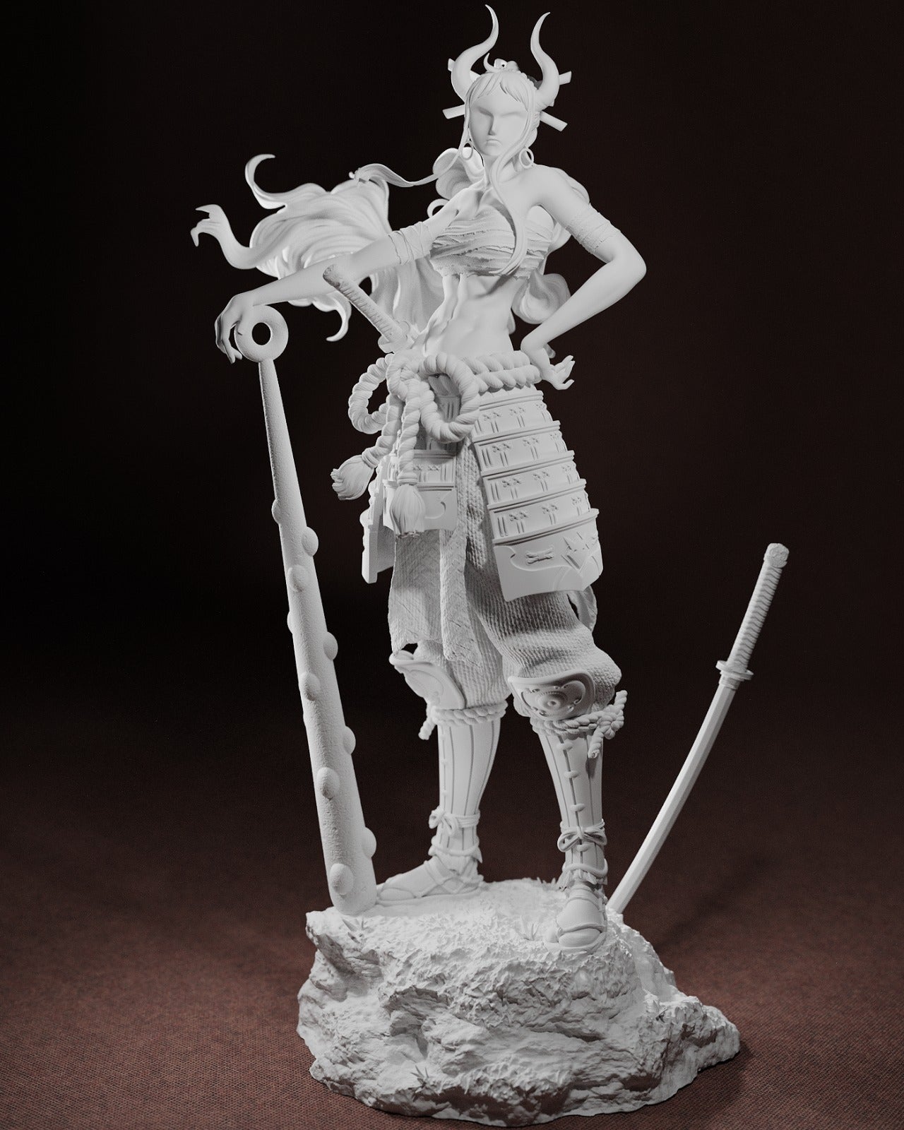 Yamato style Oni Guardian Girl resin kit – Unpainted 3D Printed Model kit