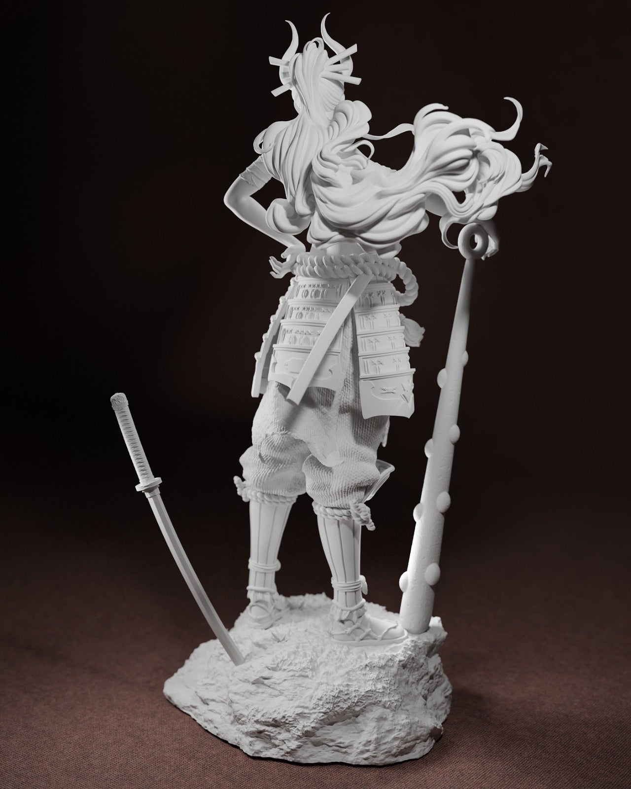 Yamato style Oni Guardian Girl resin kit – Unpainted 3D Printed Model kit