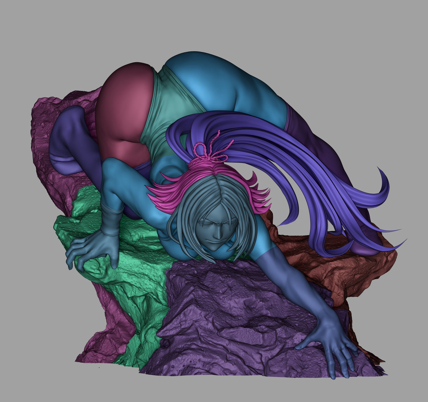 Yoruichi style Speed Warrior Girl resin kit – Unpainted 3D Printed Model kit