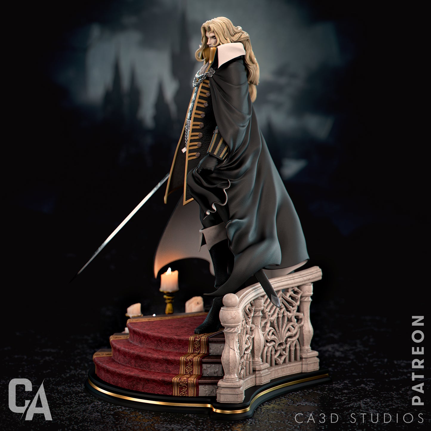 Alucard style Dark Vampire Warrior resin kit – Unpainted 3D Printed Model kit