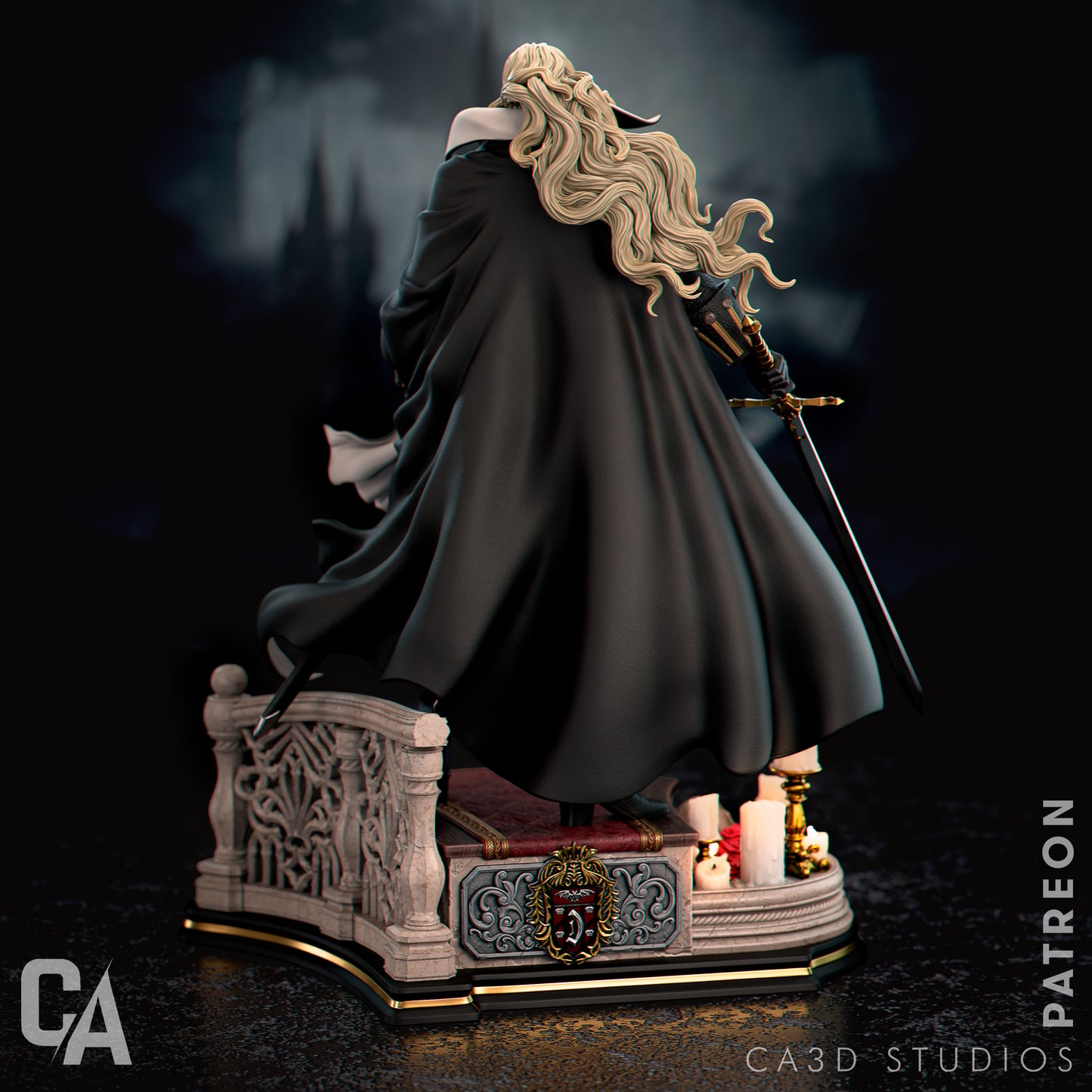 Alucard style Dark Vampire Warrior resin kit – Unpainted 3D Printed Model kit