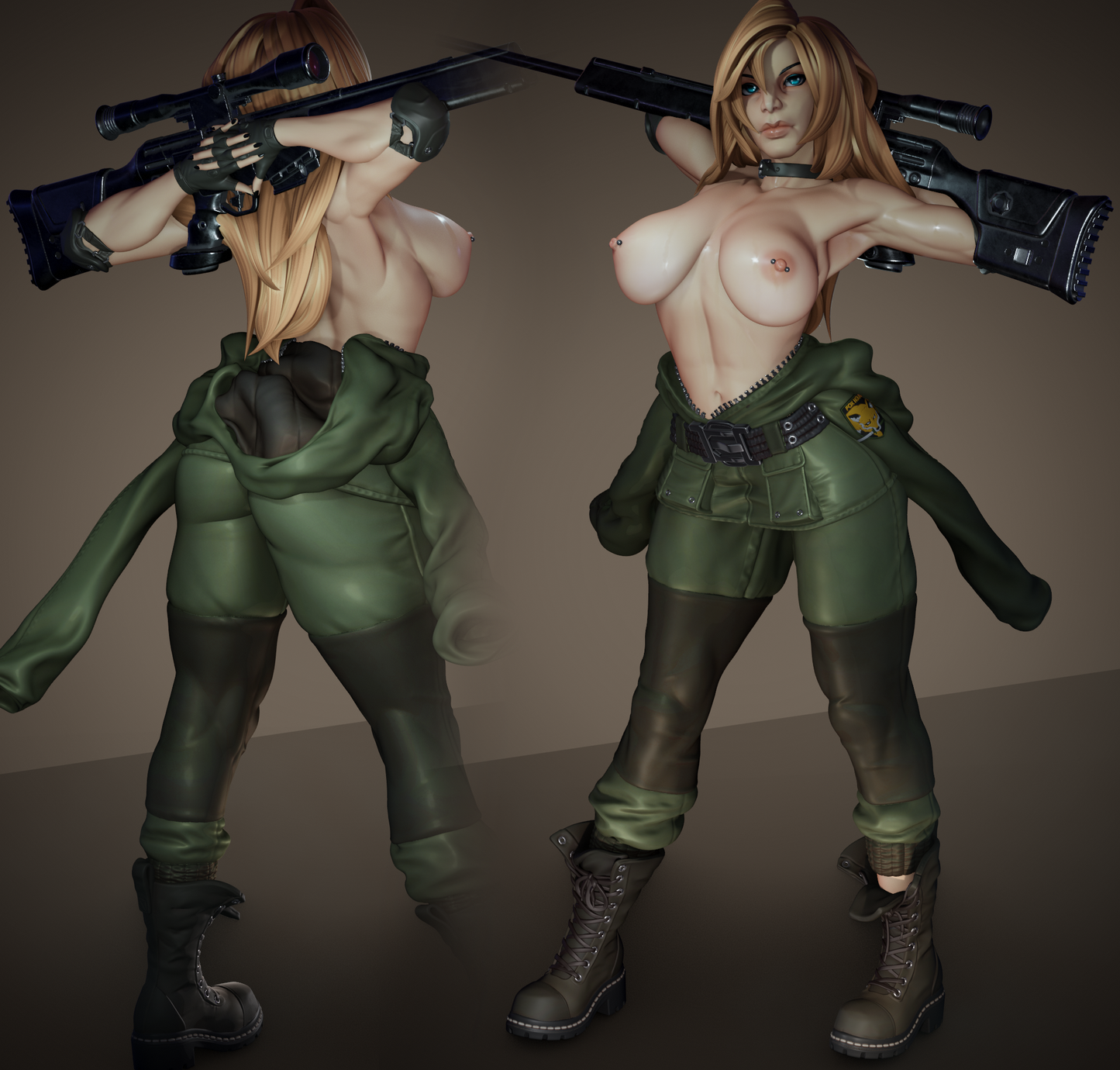 Sniper Wolf style Silent Predator Girl resin kit – Unpainted 3D Printed Model kit