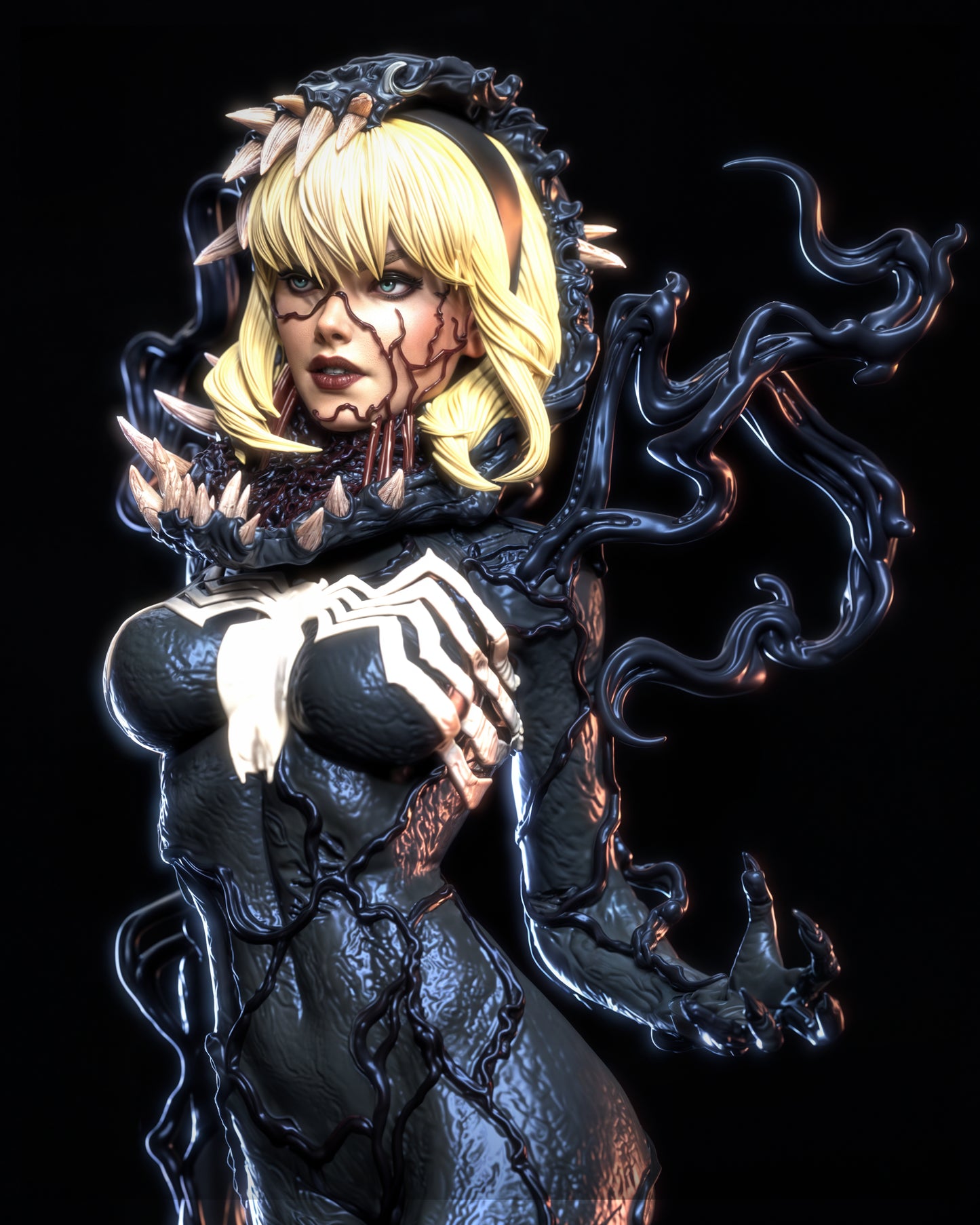 Gwenom style Symbiote Slayer Girl resin kit – Unpainted 3D Printed Model kit