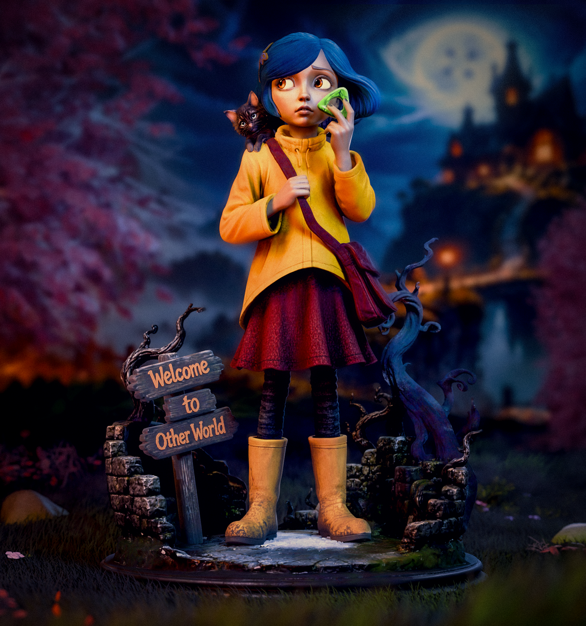 Coraline Style Dark Fantasy Unpainted Resin Garage Model Kit (1/6-1/12)