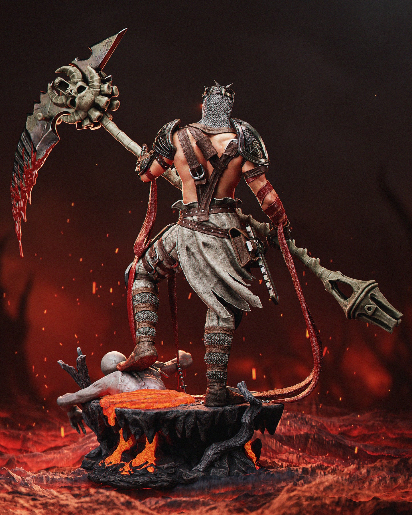 Dante's Inferno style Warrior Poet resin kit – Unpainted 3D Printed Model kit