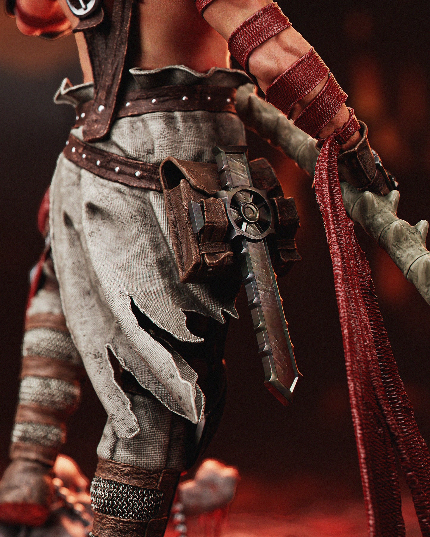 Close-up of Dante’s detailed armor and helmet.