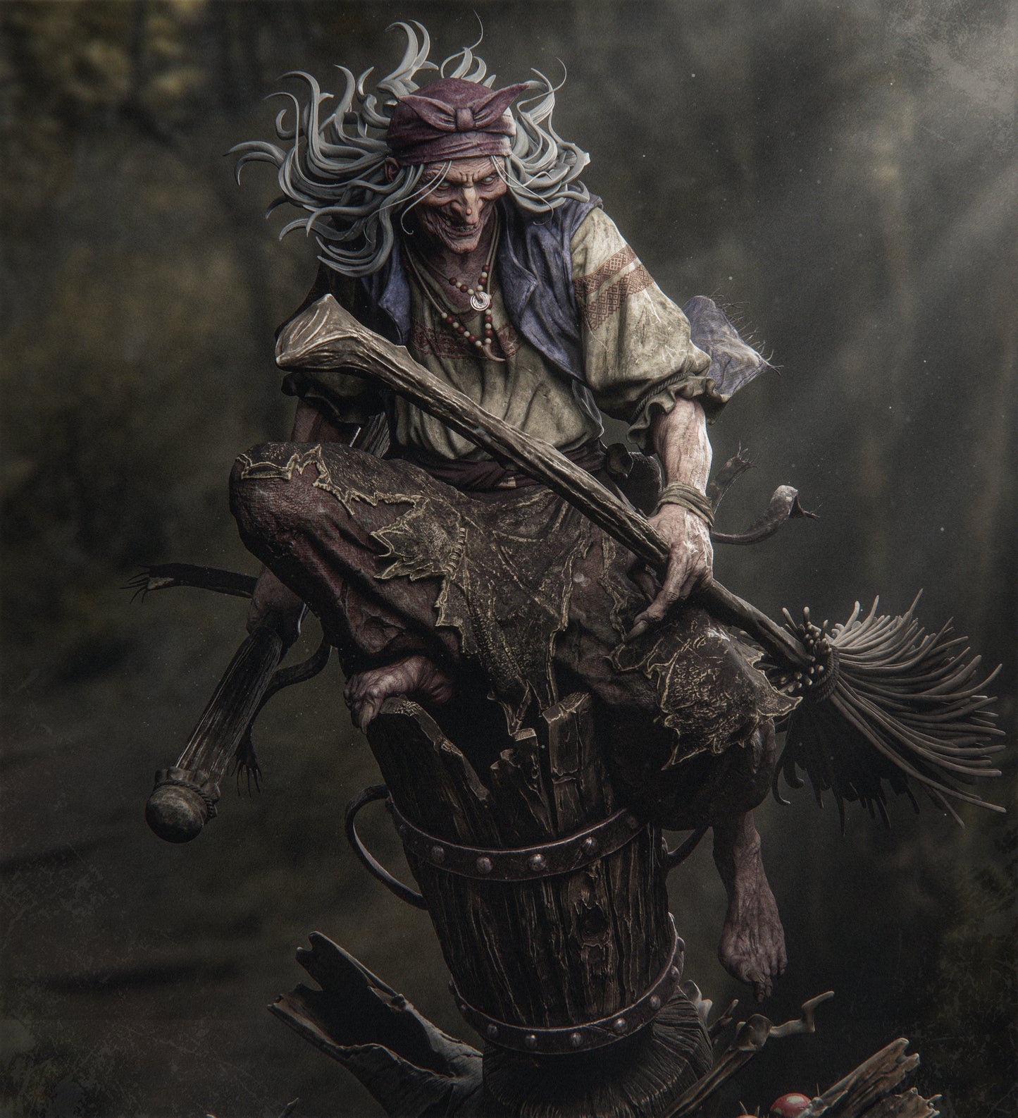 Baba Yaga resin kit – Unpainted 3D Printed Model kit