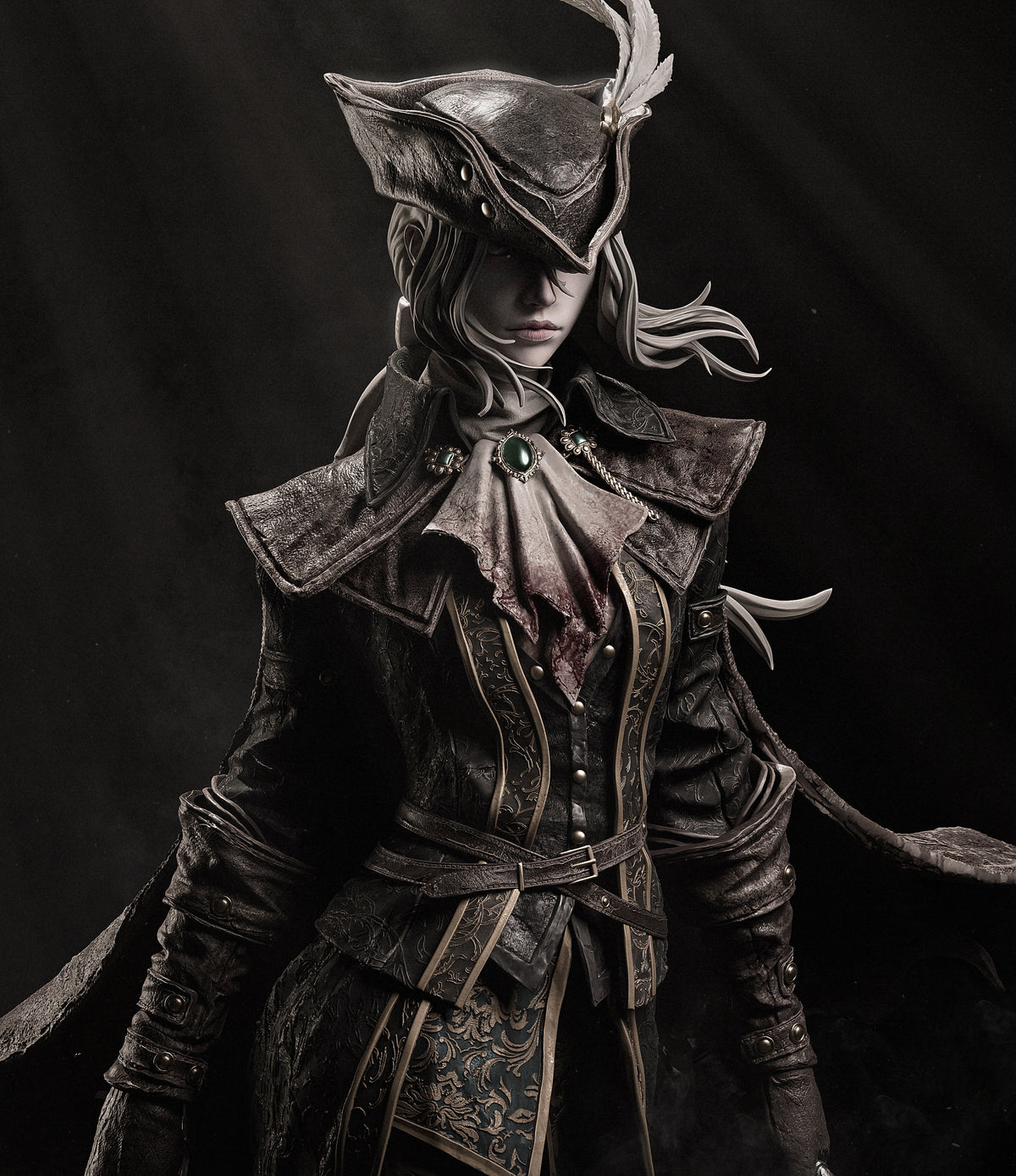 Old Hunter Lady Maria Style Bloodborne Unpainted Resin Garage Kit (1/6-1/12)