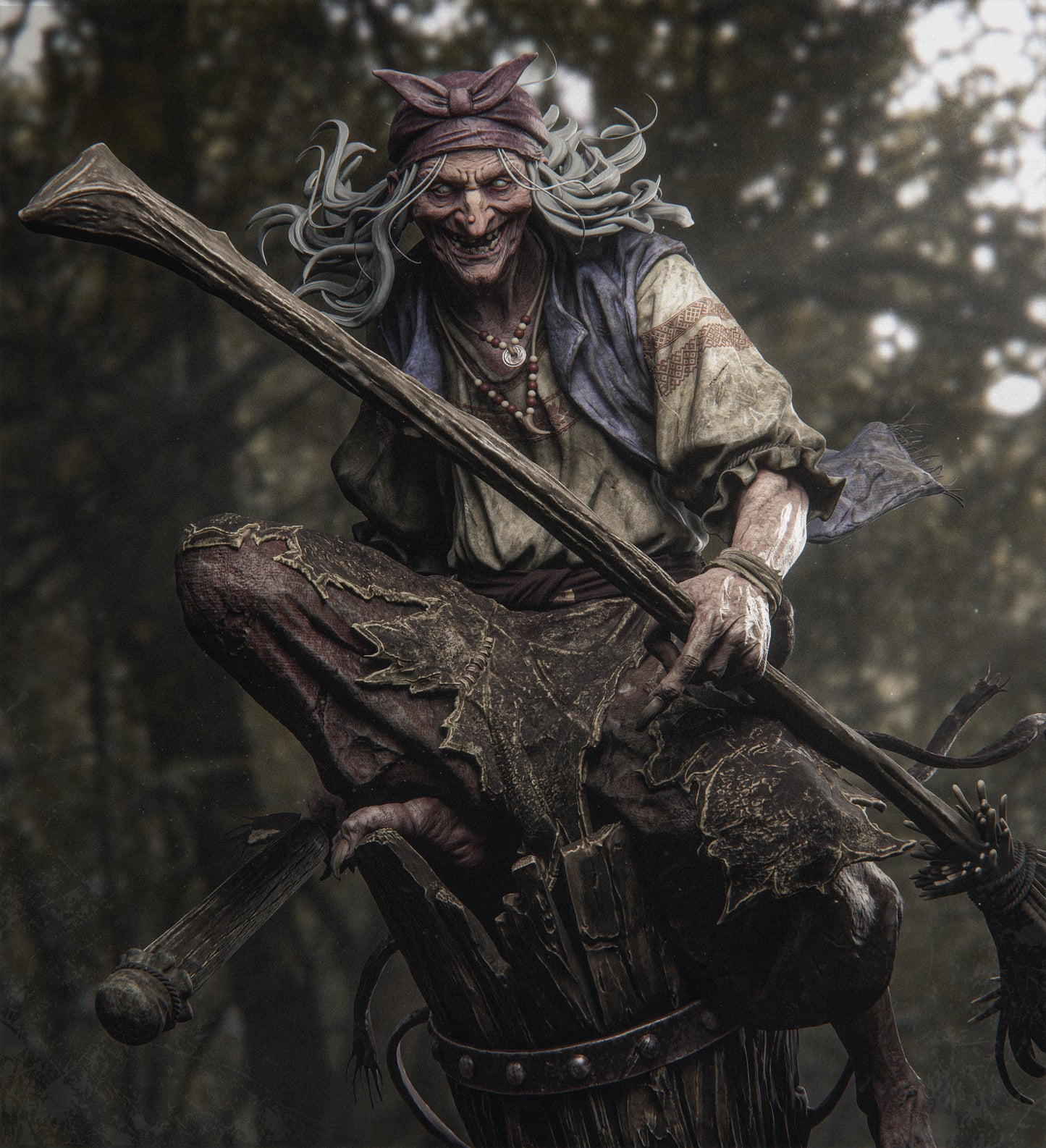 Baba Yaga resin kit – Unpainted 3D Printed Model kit