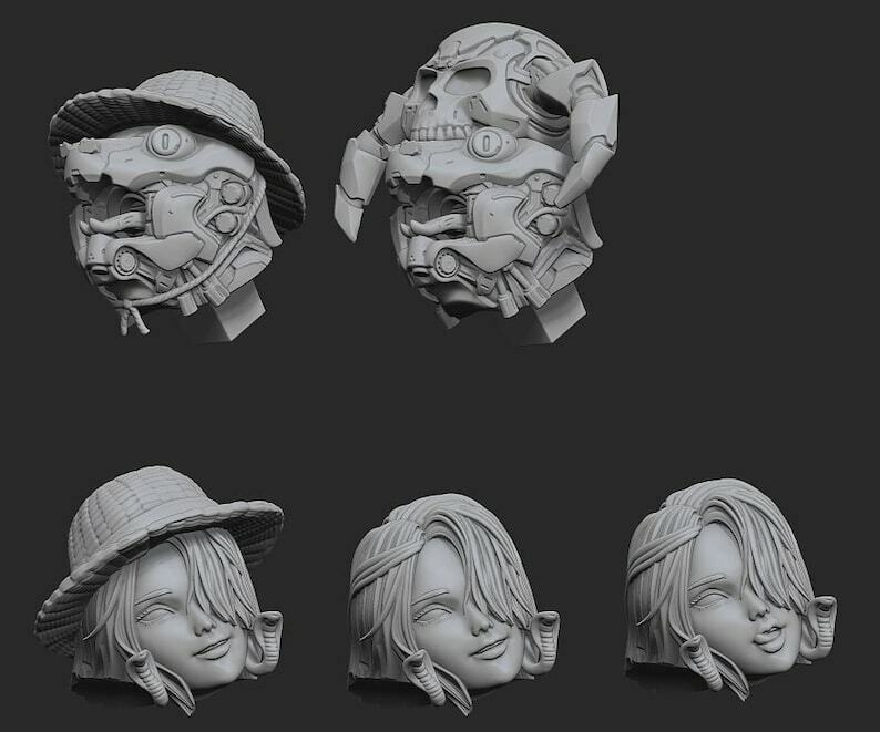 Cyberpunk Boa style One Piece Model Kit - Unpainted 3D Printed Resin Parts Kit - Unassembed figure kit