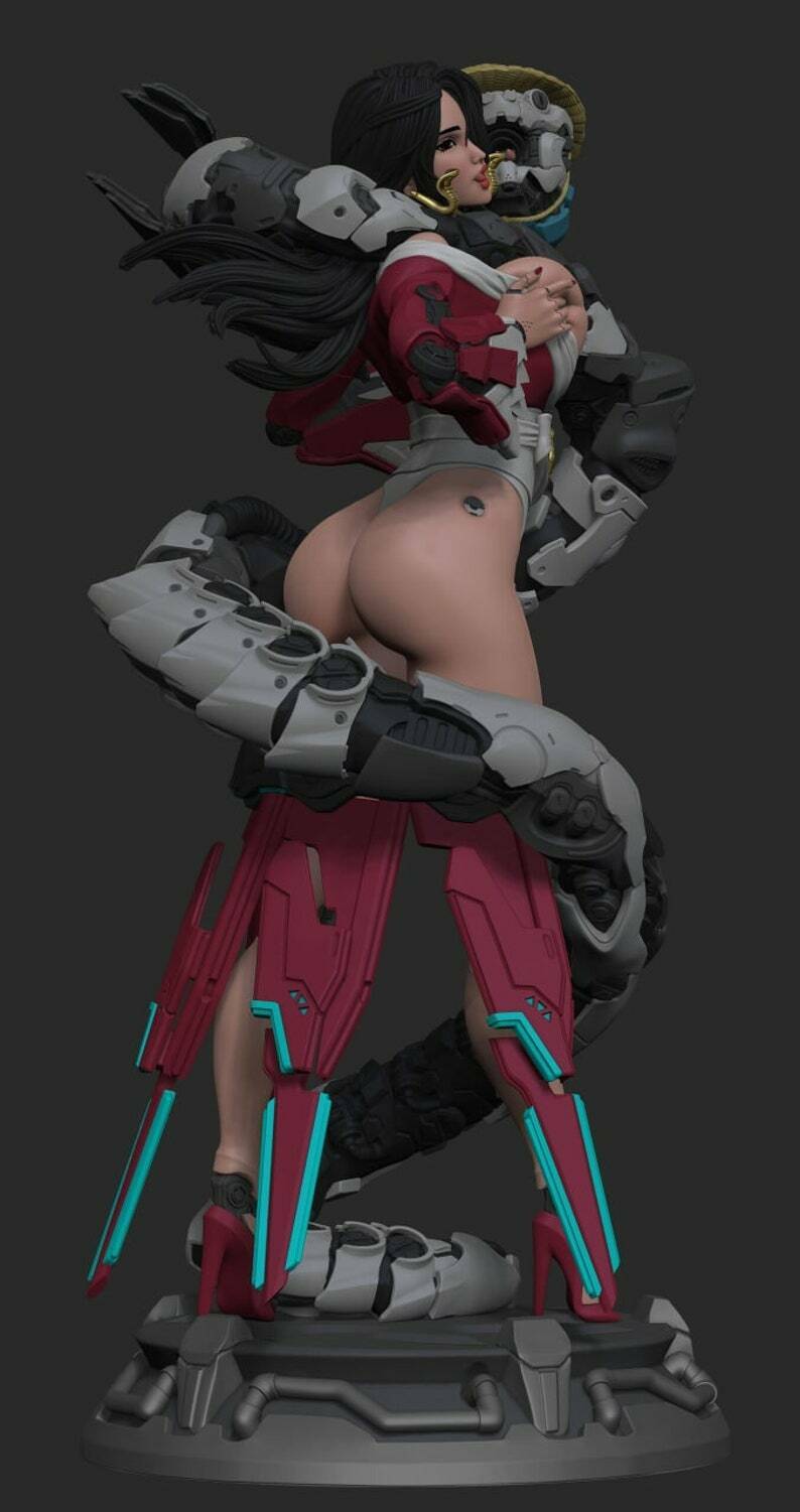 Cyberpunk Boa style One Piece Model Kit - Unpainted 3D Printed Resin Parts Kit - Unassembed figure kit
