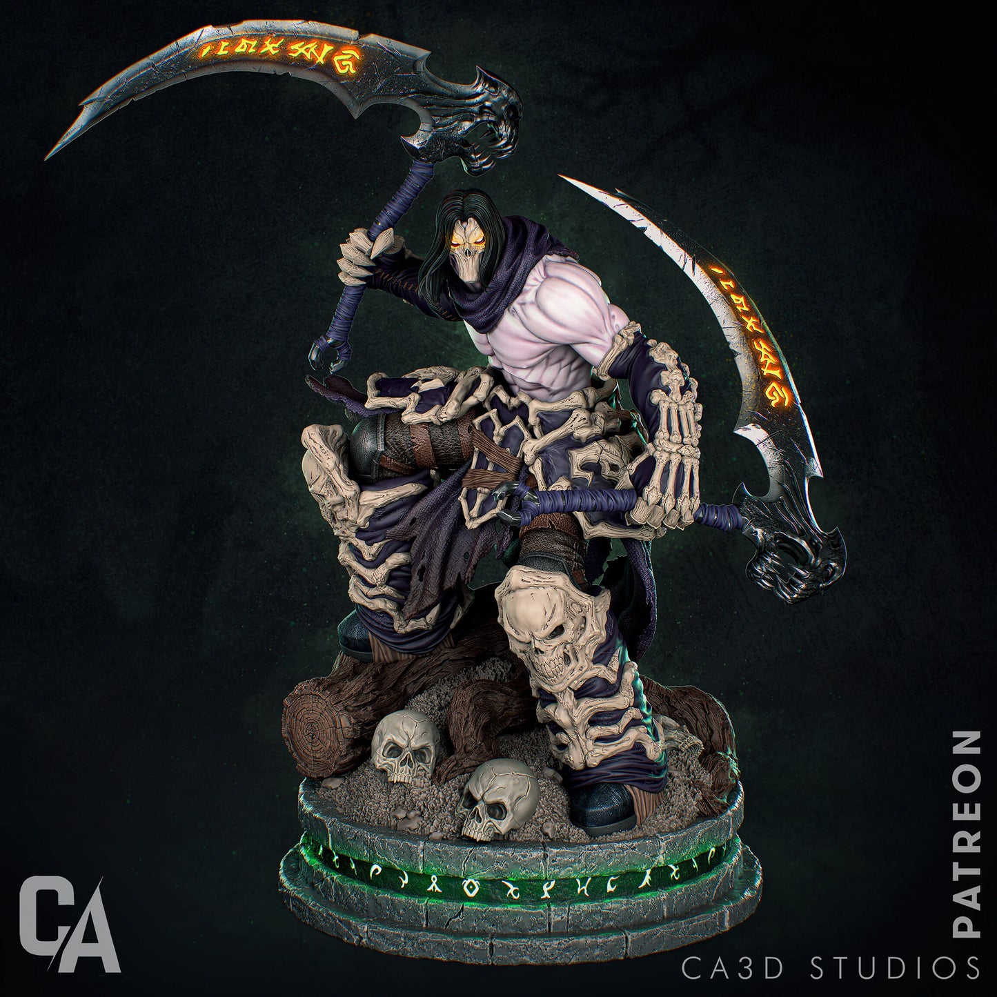 Darksiders Death style Apocalyptic Reaper resin kit – Unpainted 3D Printed Model kit
