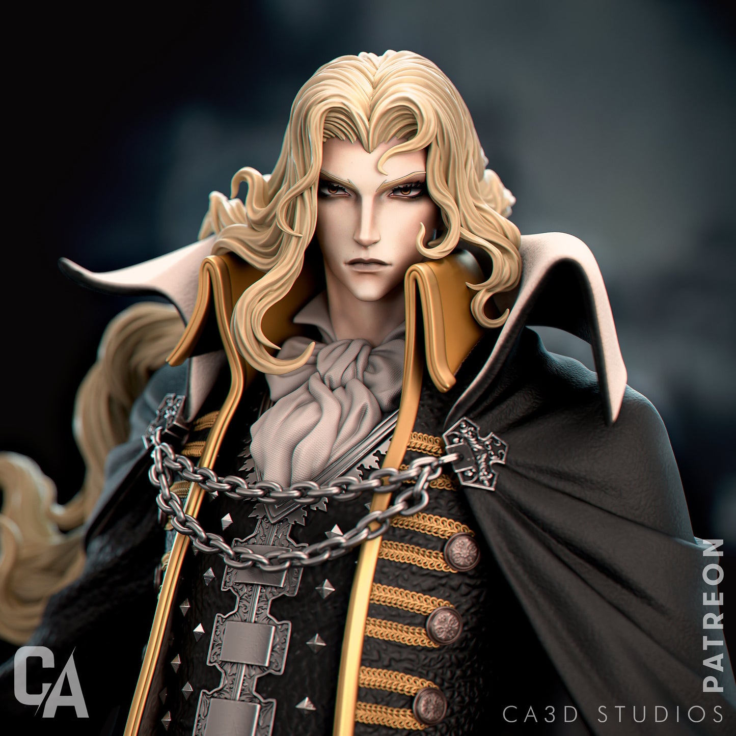 Alucard style Dark Vampire Warrior resin kit – Unpainted 3D Printed Model kit