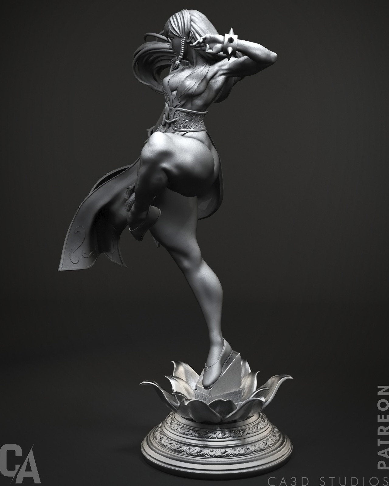 Chun-Li styleSpinning Kick Fighting Heroine resin kit – Unpainted 3D Printed Model kit