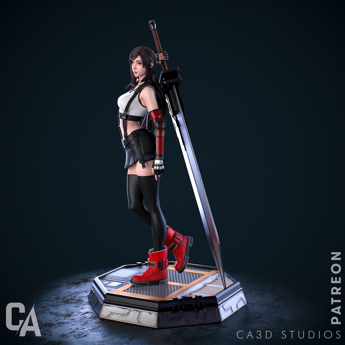 Tifa style Brawler Beauty Girl resin kit – Unpainted 3D Printed Model kit