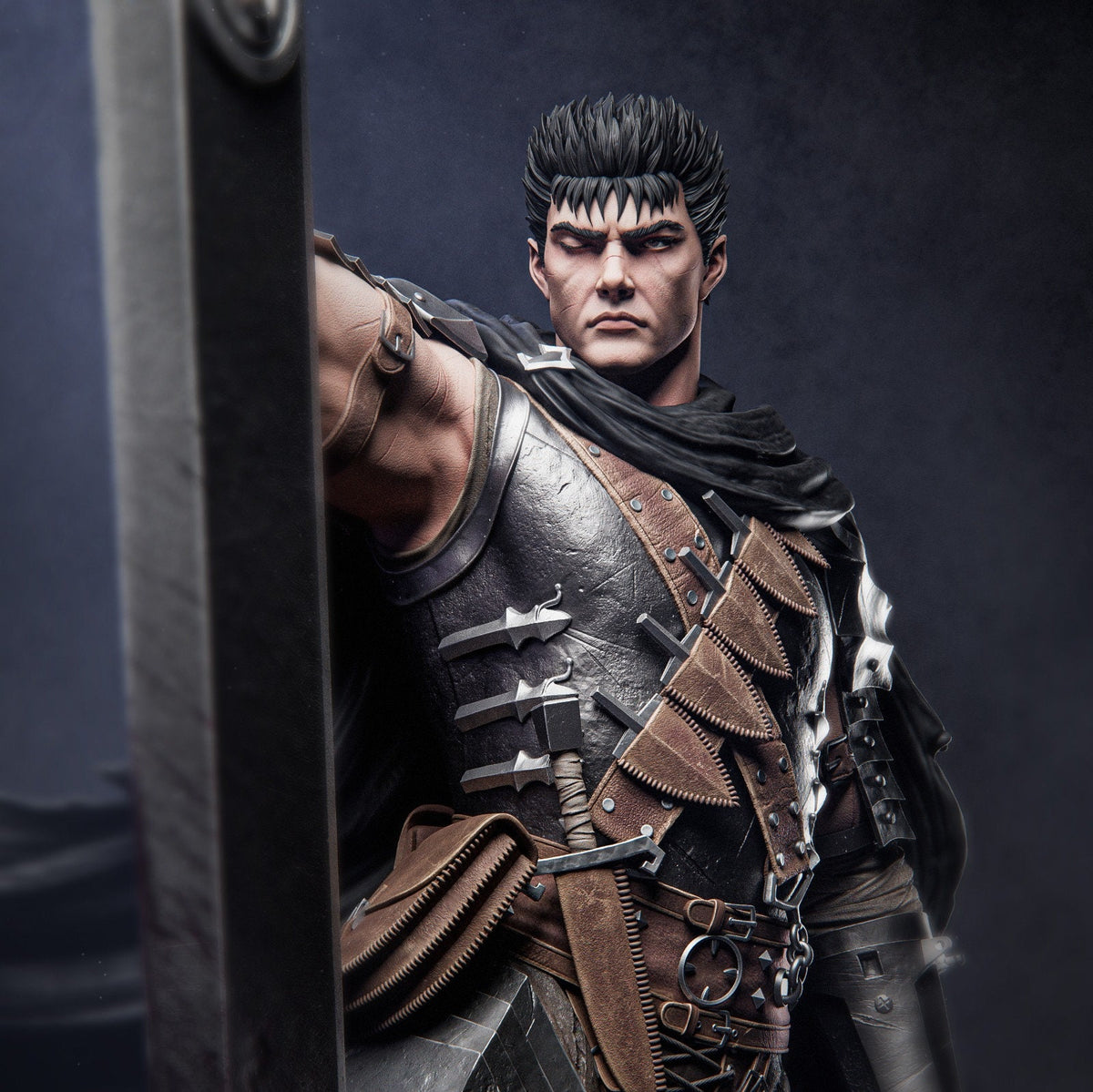 Guts Style Berserk Black Swordsman Anime Unpainted Resin Garage Model (1/6-1/12)