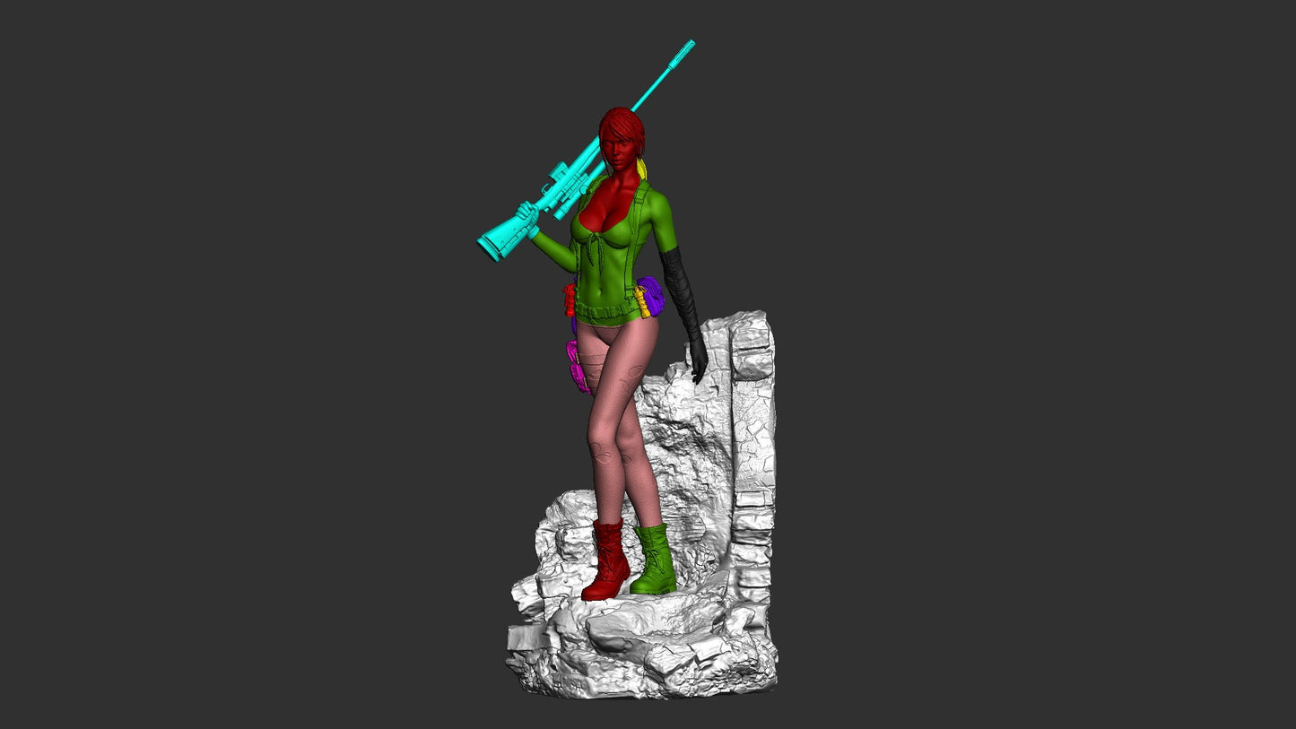 Quiet style Sniper Ghost Girl resin kit – Unpainted 3D Printed Model kit