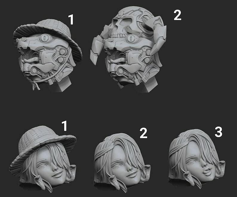 Cyberpunk Boa style One Piece Model Kit - Unpainted 3D Printed Resin Parts Kit - Unassembed figure kit