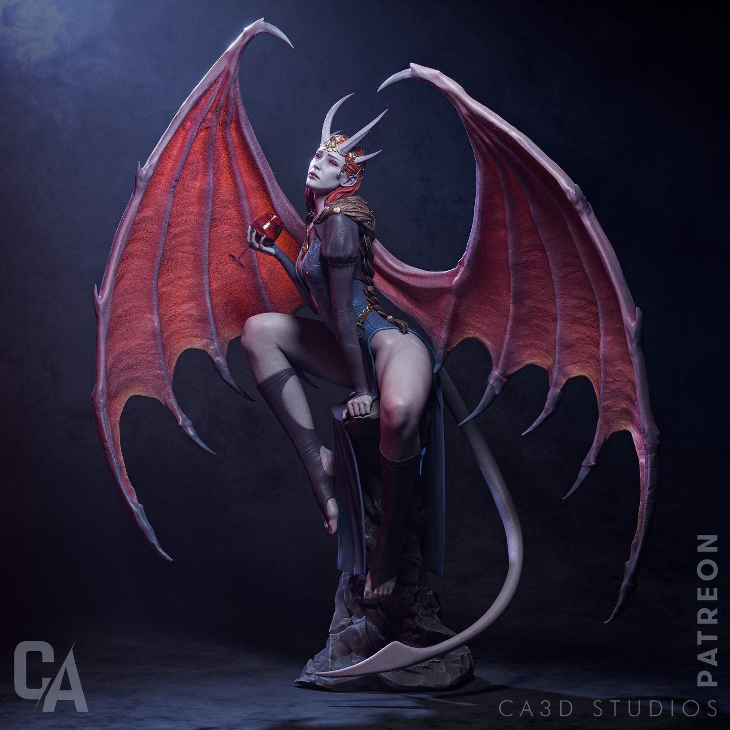 Mizora style Infernal Temptress resin kit – Unpainted 3D Printed Model kit