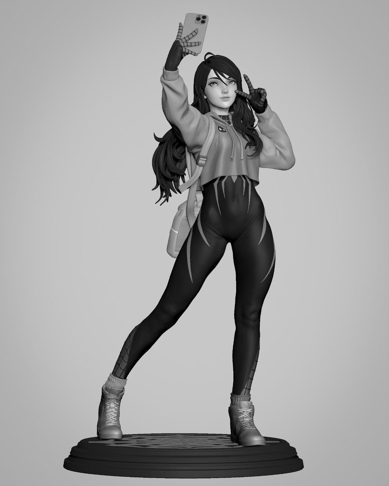 Spider-Girl style Web Warrior Girl resin kit – Unpainted 3D Printed Model kit