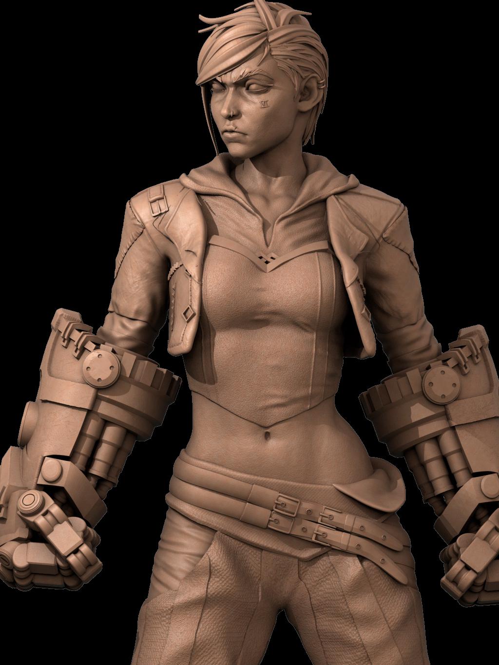 Arcane Vi style Arcaine Hextech Brawler Girl resin kit – Unpainted 3D Printed Model kit