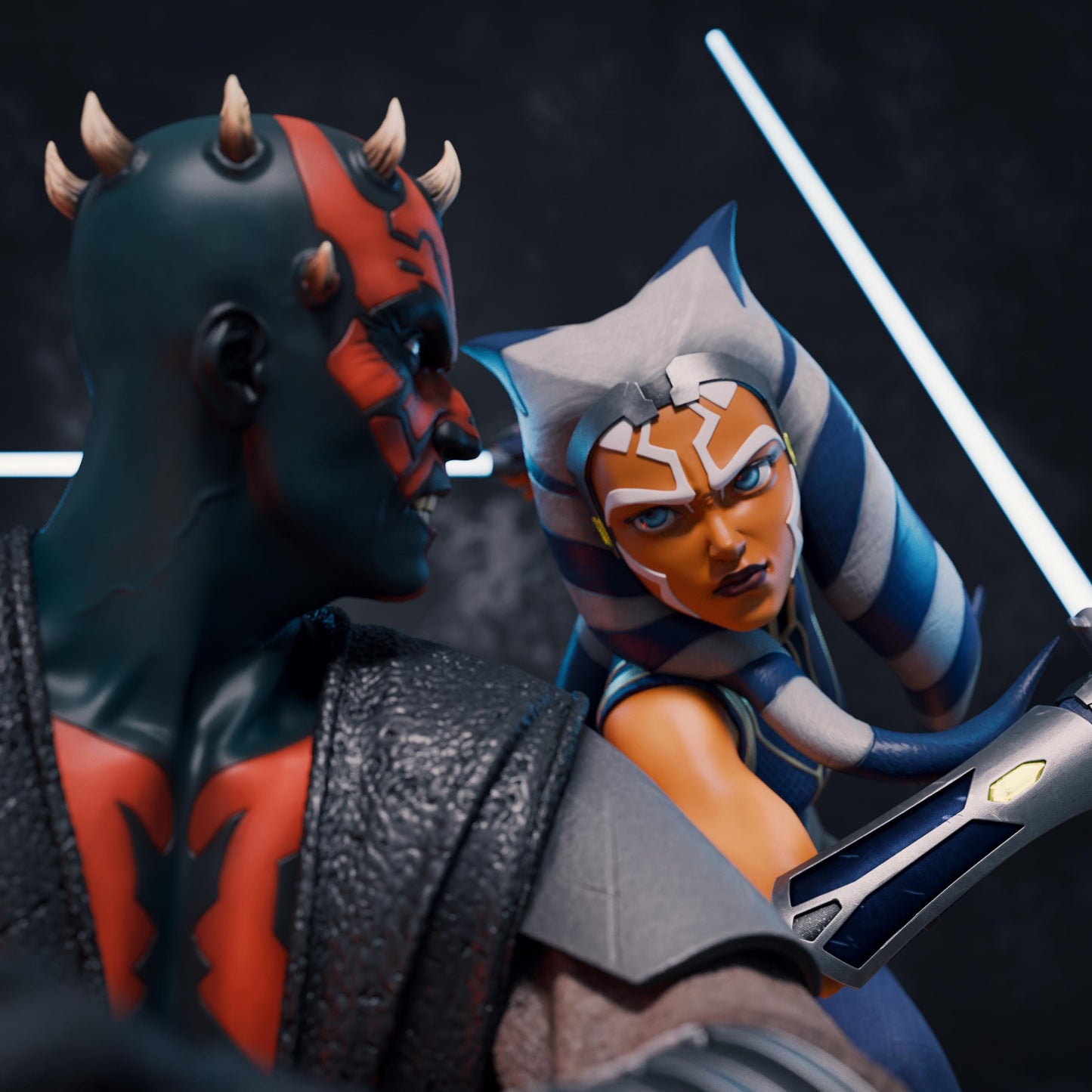 Ahsoka and Maul style Sci-Fi Dual Warrior resin kit – Unpainted 3D Printed Model kit