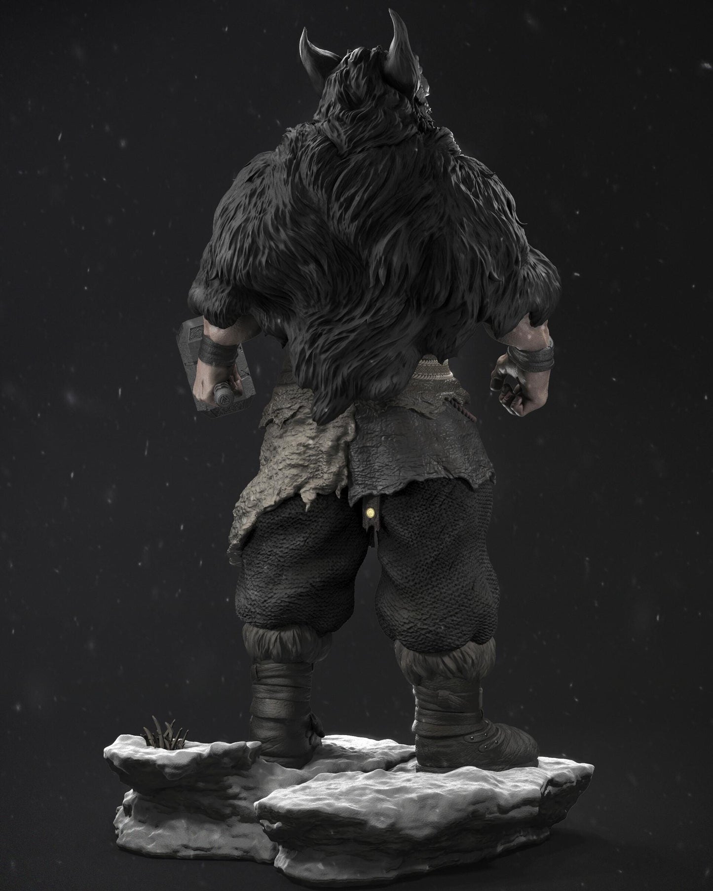 Thor style Barbarian Thunder God KIT – Unpainted and Unassembed 3D Printed figure KIT – Norse Warrior Hobby Kit