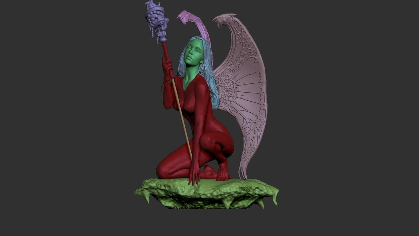 Fantasy Wings Girl resin kit – Unpainted 3D Printed Model kit