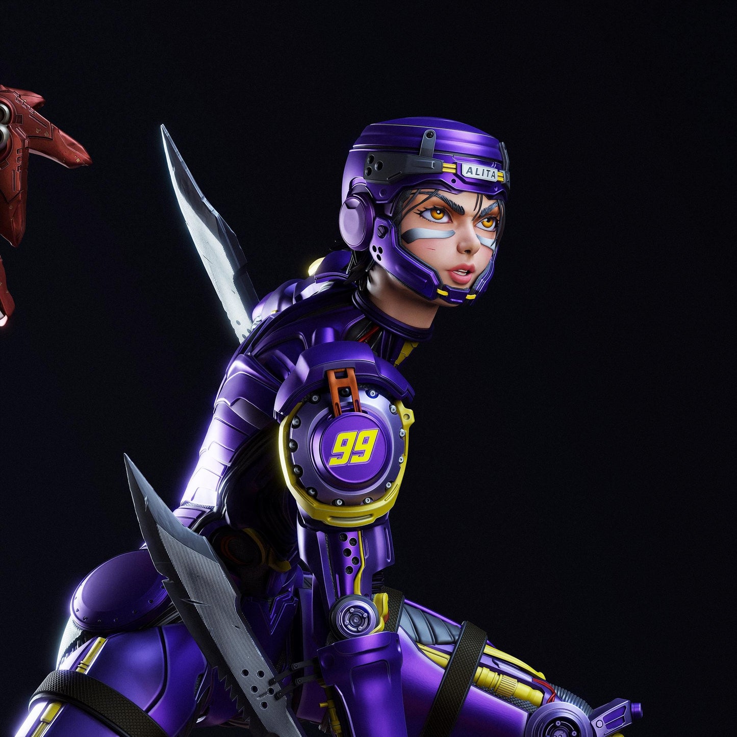 Alita style Cybernetic Warrior Derby Girl resin kit – Unpainted 3D Printed Model kit