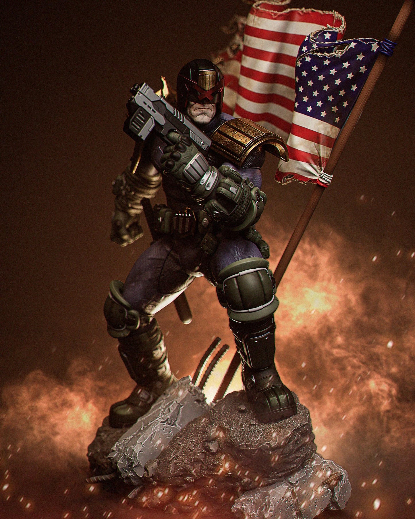 Judge Dredd style Lawbringer resin kit – Unpainted 3D Printed Model kit