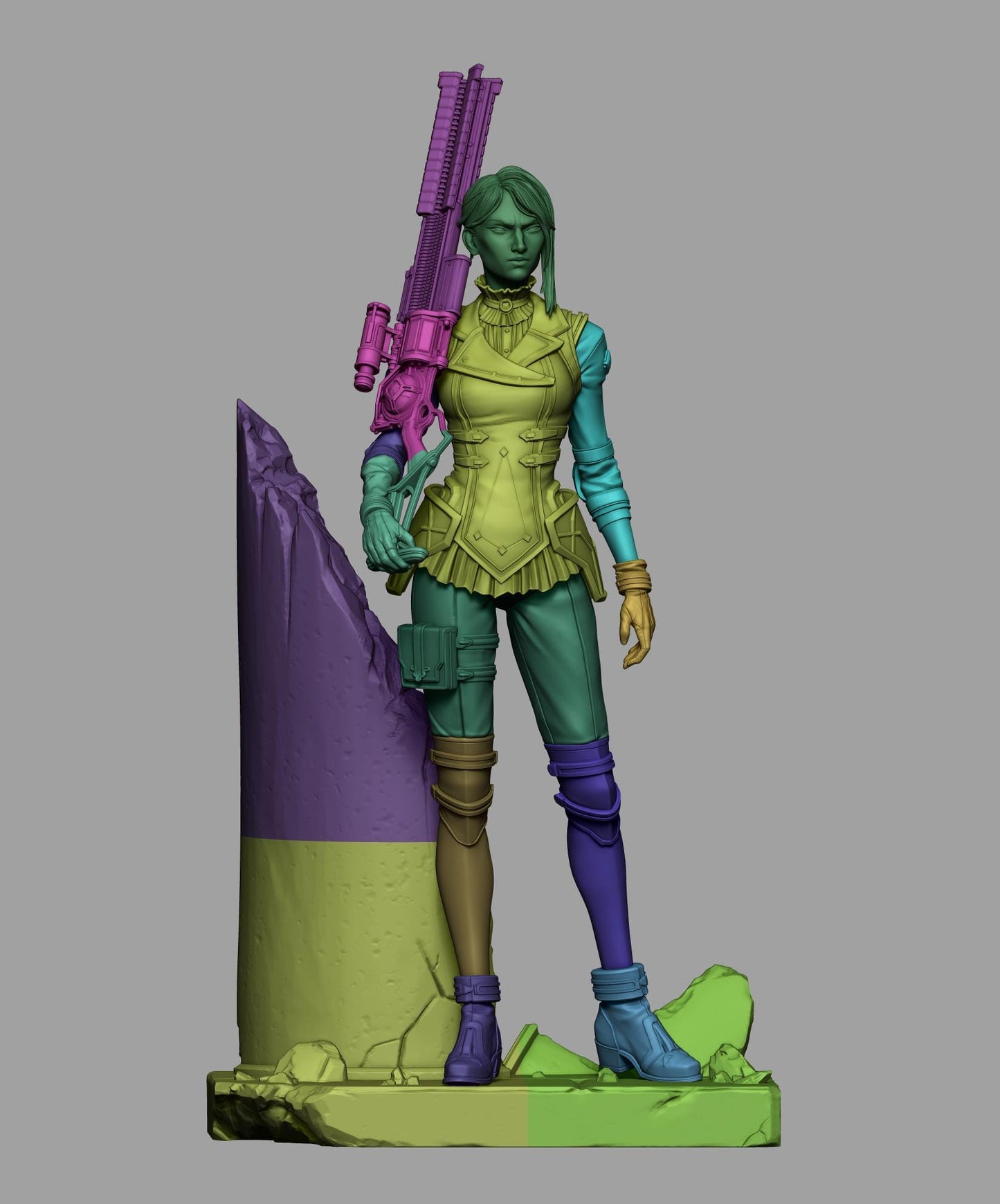 Caitlyn style Enforcer Sniper Girl resin kit – Unpainted 3D Printed Model kit