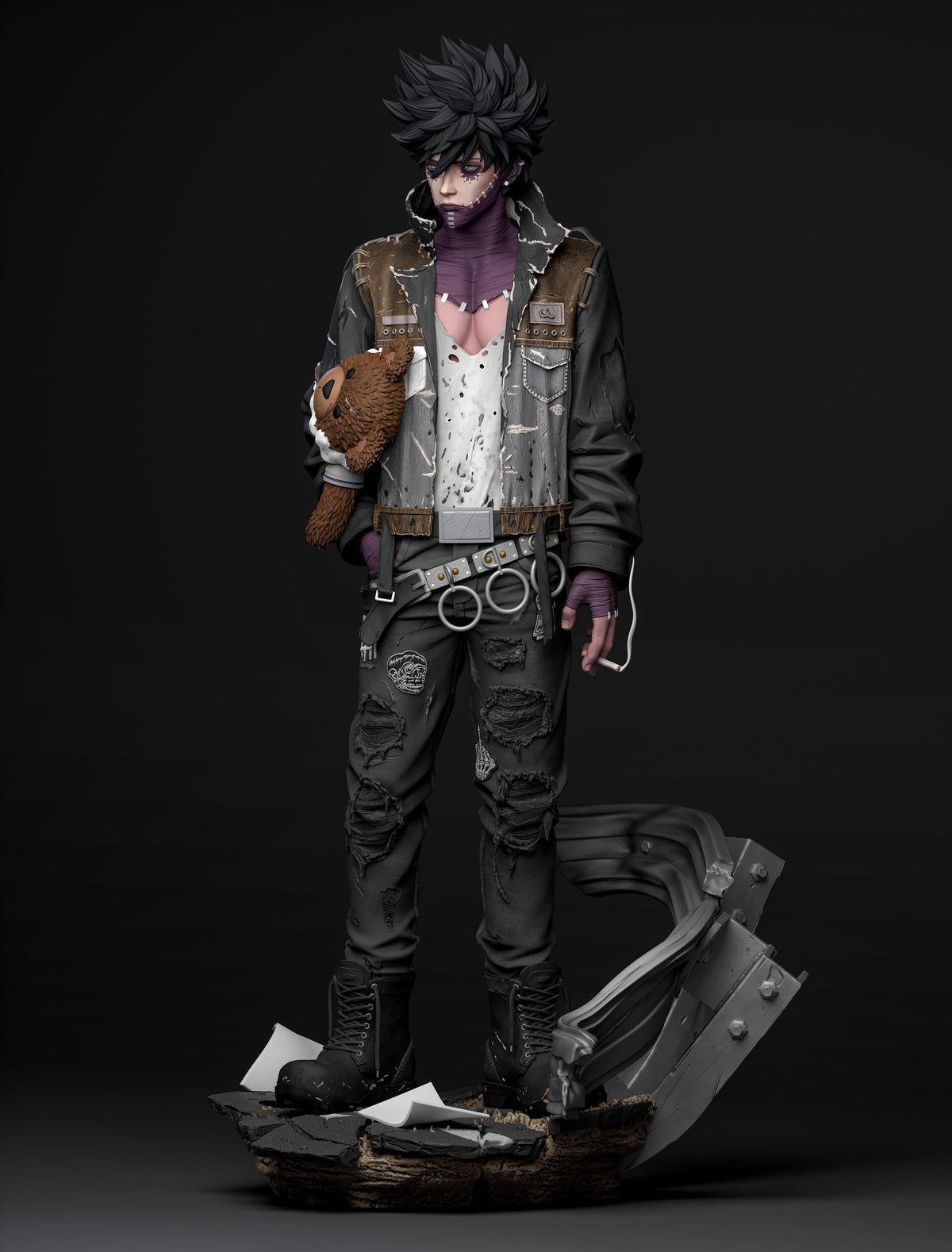 Dabi Style My Hero Academia Anime Villain Unpainted Resin Garage Kit (1/6-1/12)