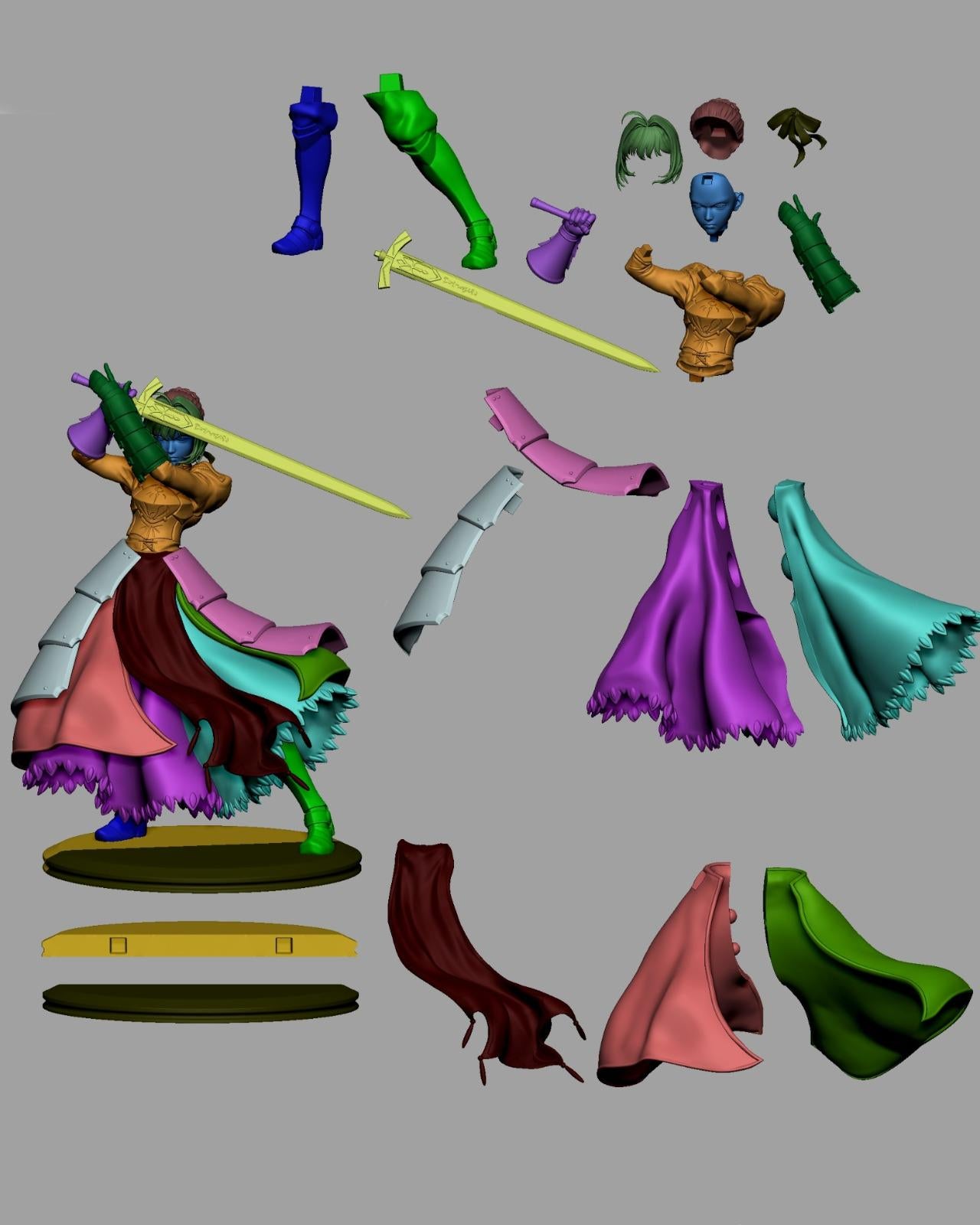 Saber style Holy Blade Girl resin kit – Unpainted 3D Printed Model kit