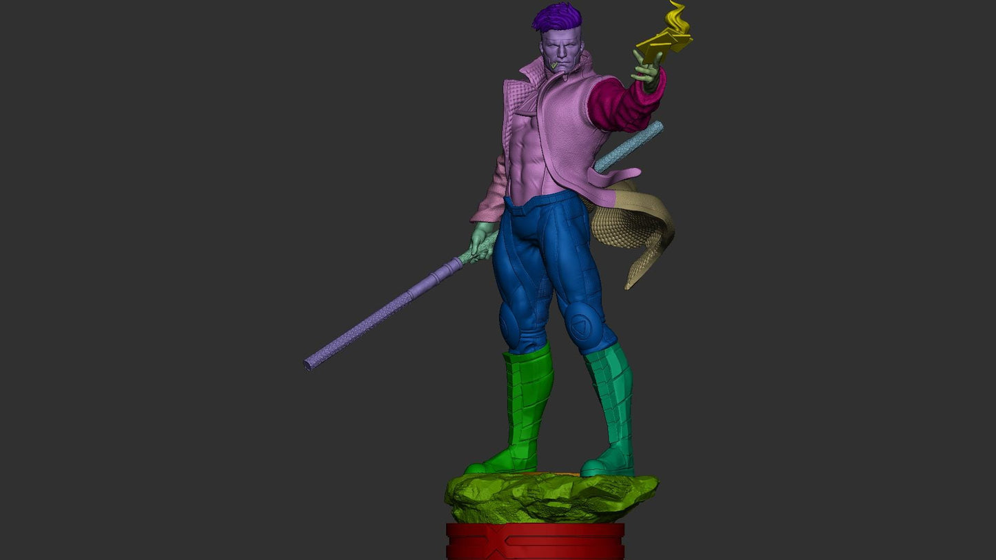 Gambit style Cardmaster Hero resin kit – Unpainted 3D Printed Model kit