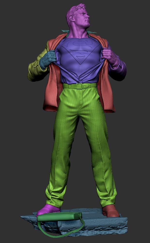 Superman Style DC Comics Justice League Hero Unpainted Resin Garage (1/6-1/12)