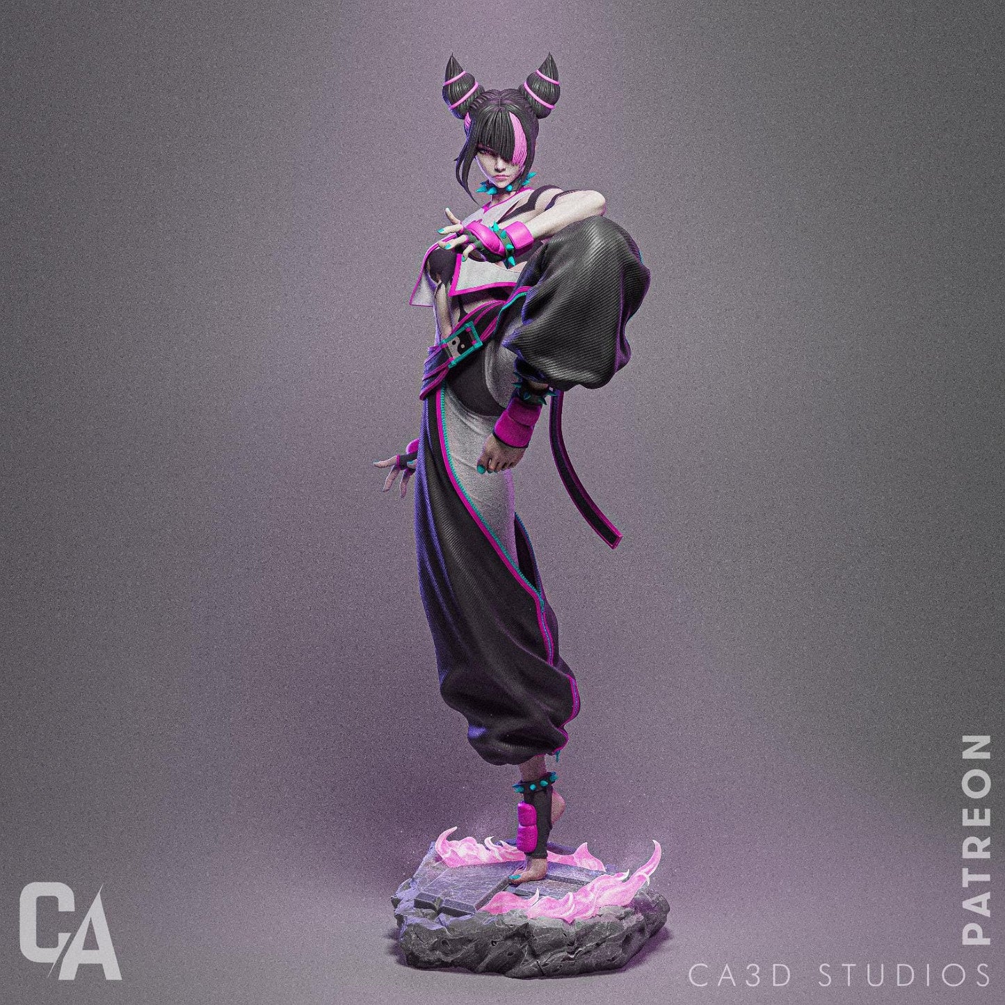 Juri style Sadistic Fighter Girl resin kit – Unpainted 3D Printed Model kit