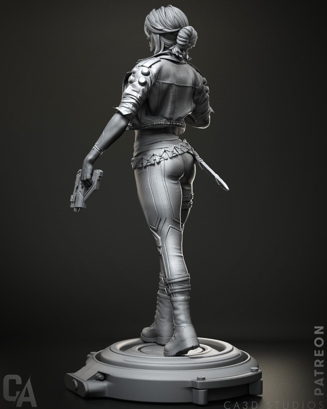 Cyberpunk Ciri style Future Swordslinger Girl resin kit – Unpainted 3D Printed Model kit