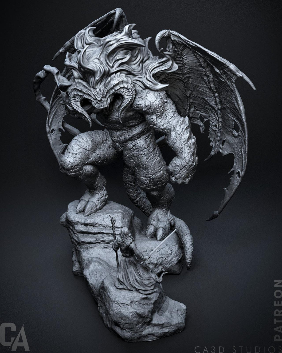 Gandalf vs Balrog Style Lord of the Rings LOTR Unpainted Resin Garage (1/6-1/12)
