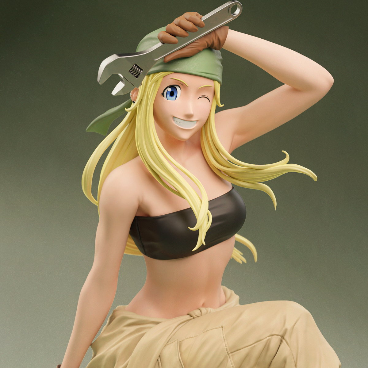 Winry Style Fullmetal Alchemist Anime Unpainted Resin Garage Kit (1/6-1/12)