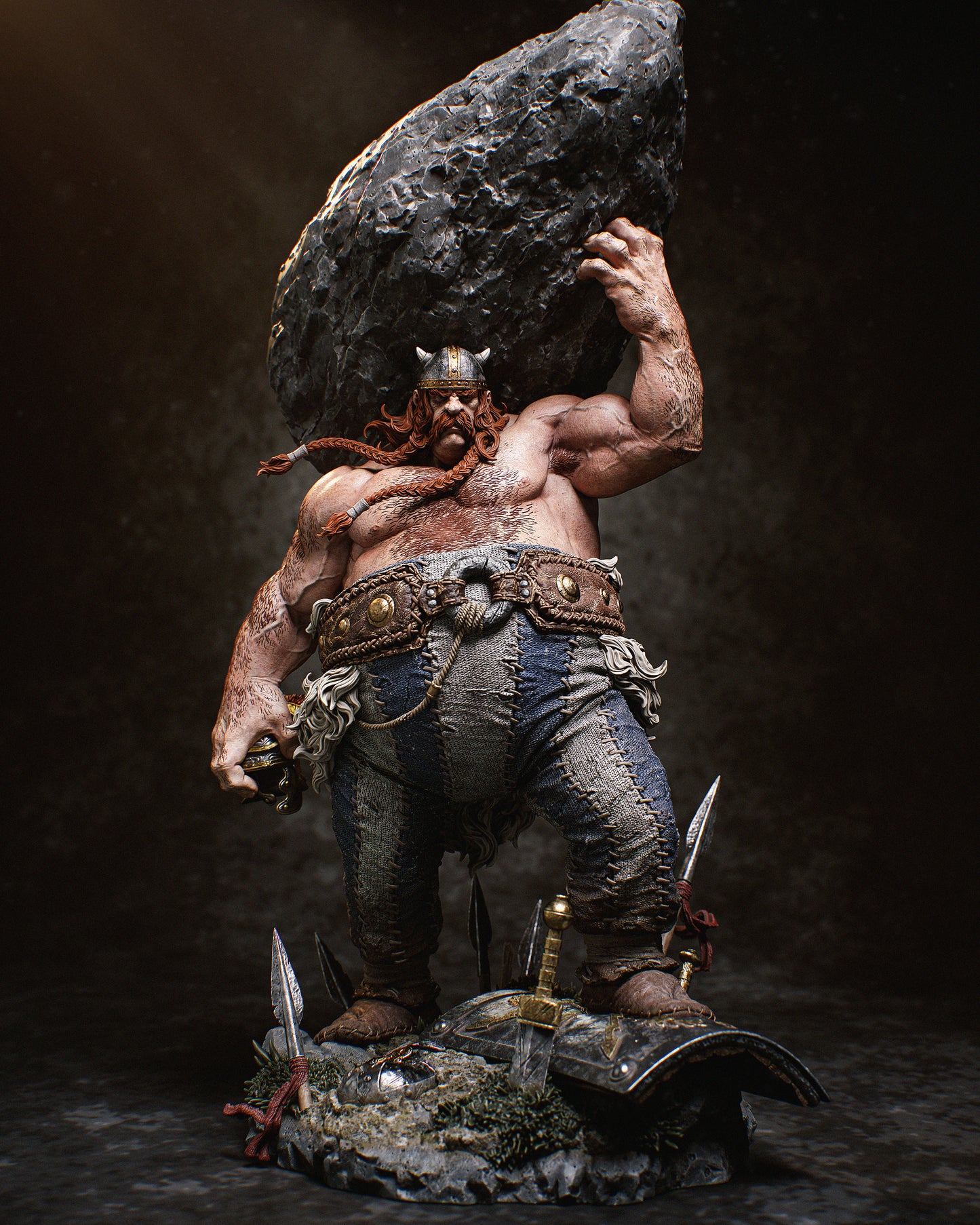 Asterix and Obelix style Cartoon Barbarian resin kit – Unpainted 3D Printed Model kit
