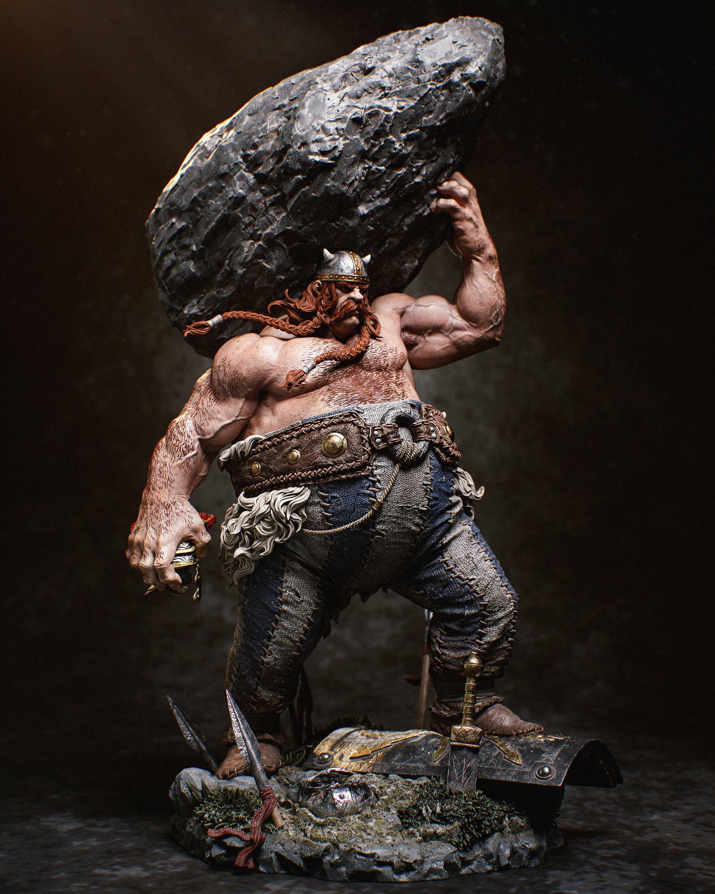 Asterix and Obelix style Cartoon Barbarian resin kit – Unpainted 3D Printed Model kit