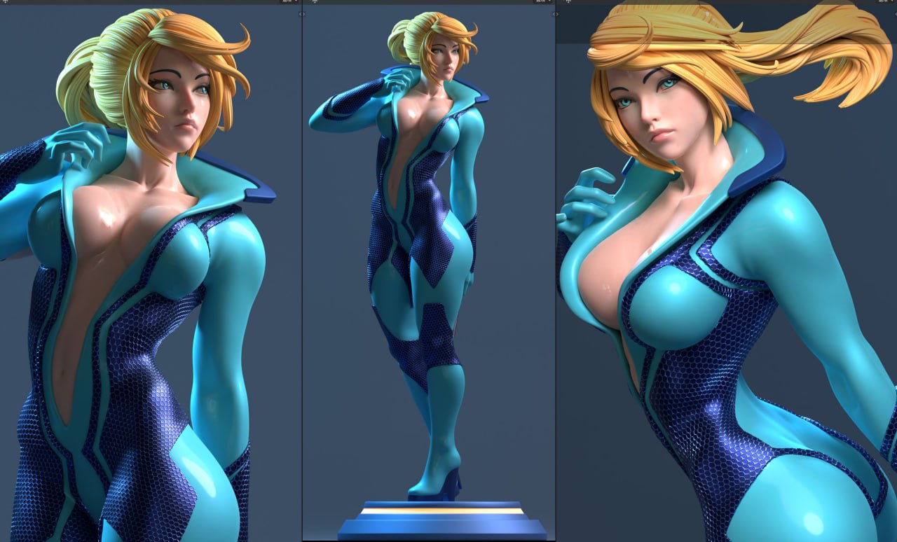 Zero Suit Samus Style Metroid Unpainted Resin Garage Model Kit (1/6-1/12)