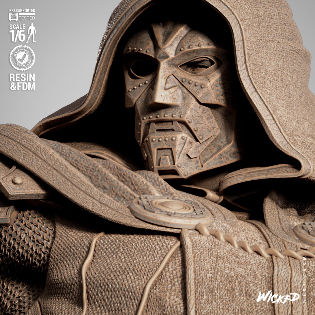 Infamous Dr Doom style Iron Tyrant on horse resin kit – Unpainted 3D Printed Model kit