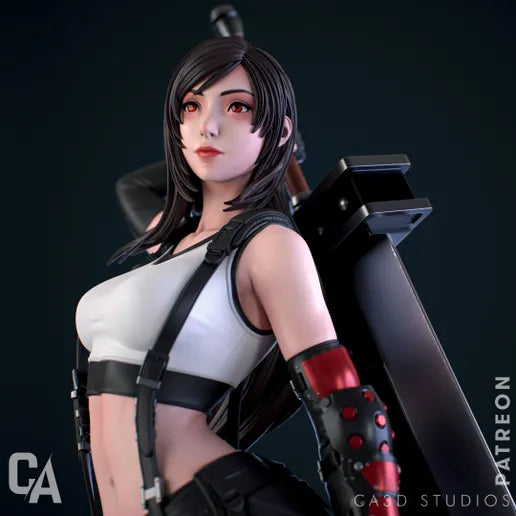 Tifa style Brawler Beauty Girl resin kit – Unpainted 3D Printed Model kit